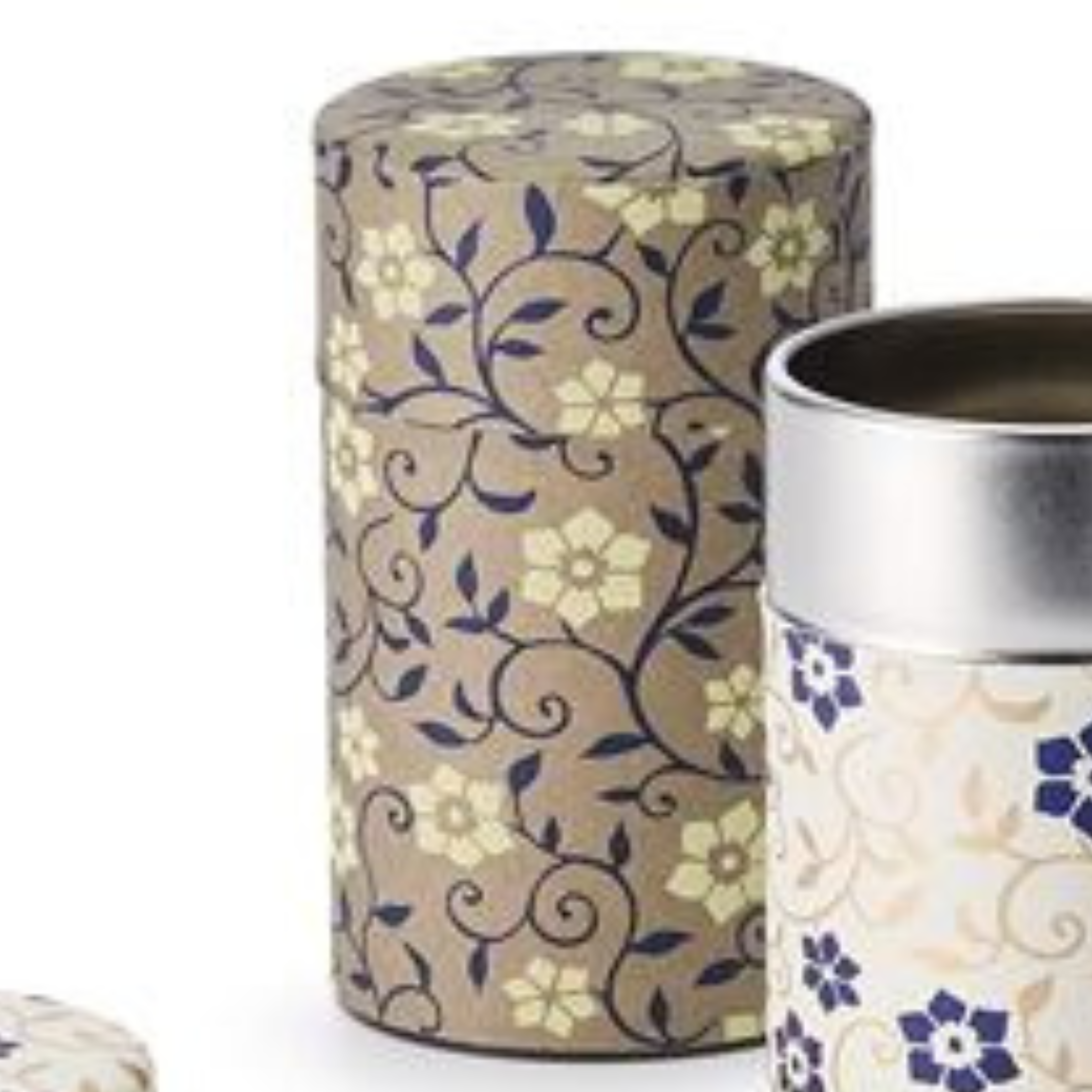 Tea Tin, Washi "Aimi", Cream or Taupe