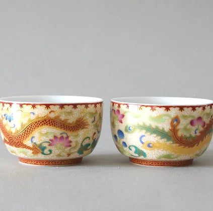 Teacup, Set of 2, Dragon & Phoenix