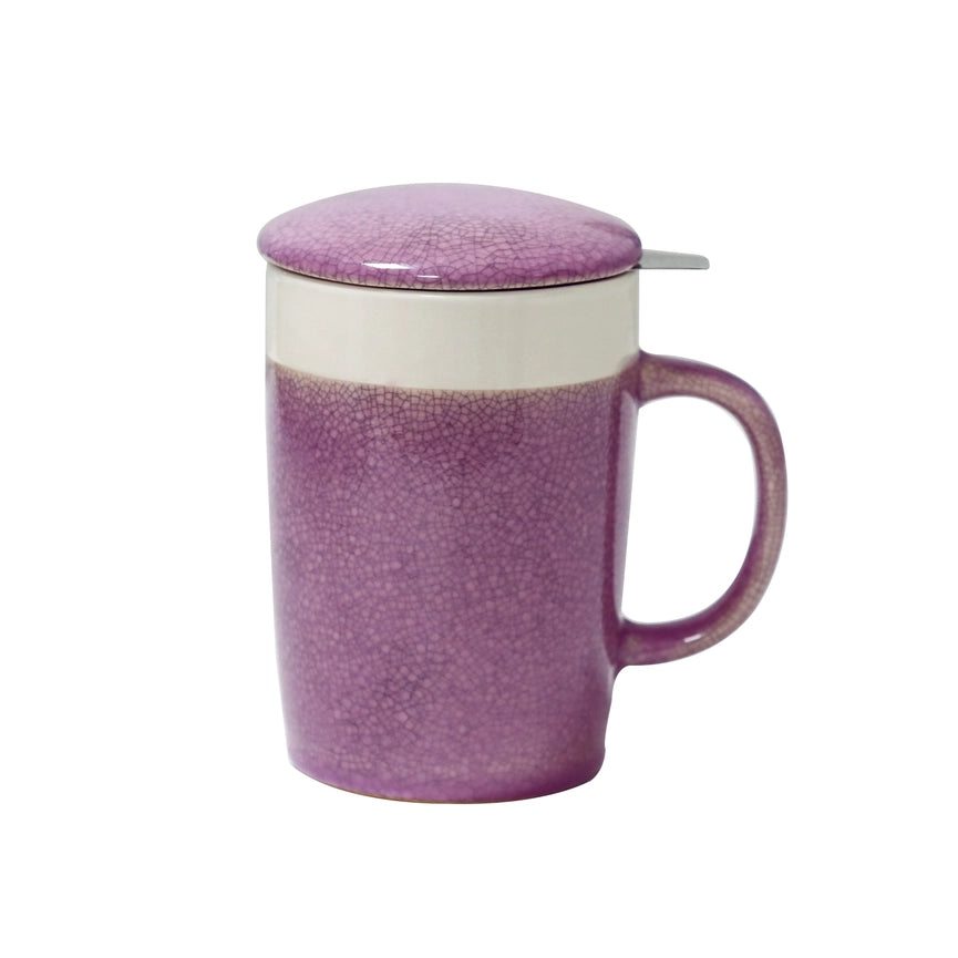 Mug + Infuser, Crackle Glaze, 16 oz